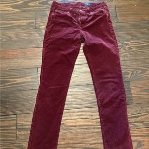 AG Adriano Goldschmied Women's Red Corduroy Jeans
